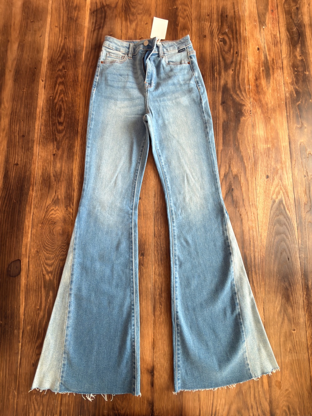 Cello Two-Tone Light Blue Flare Jeans